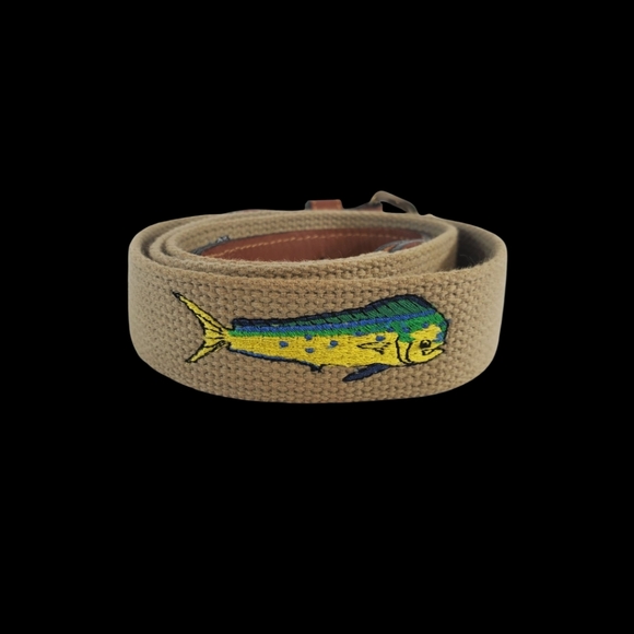 Guy Harvey Accessories Guy Harvey Mens Fishing Belt Leather Fabric